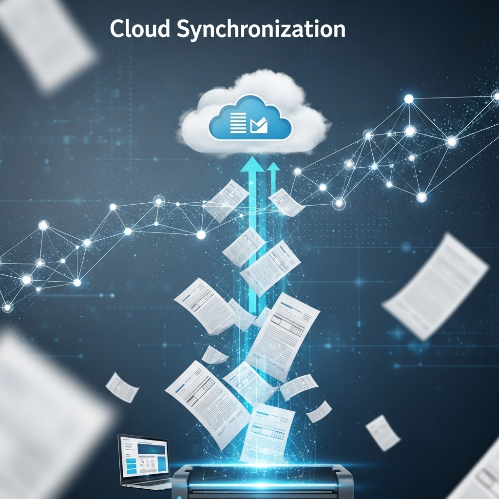 Illustrazione di un computer che si connette a un cloud, simboleggiando l'integrazione